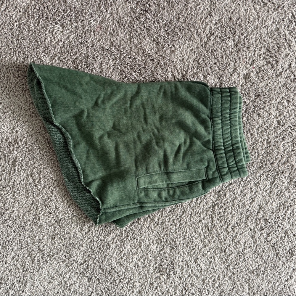 forest green sweat shorts